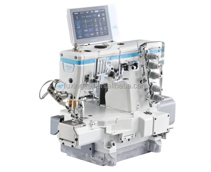 Jack K60 computerized interlock machine 3 needle 5 thread hemming machine coverstitch industrial sewing machine