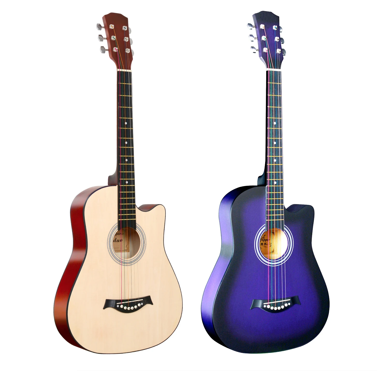 Veneer mahogany unisex entry folk acoustic guitar