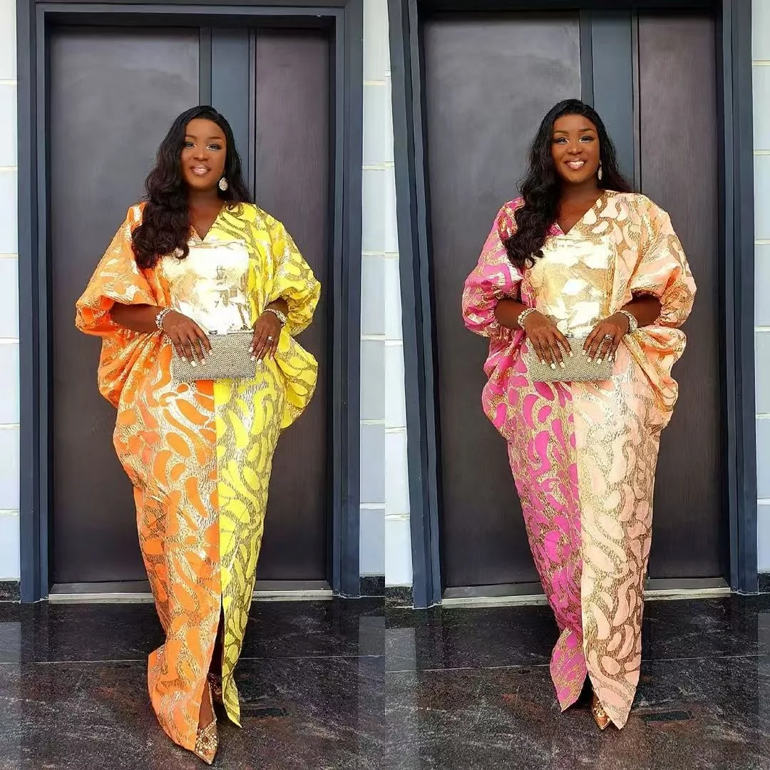 New africa clothing Fashion African  Dress jacquard fabric Boubou Dress Plus Size Luxury Kaftan Dresses For Women