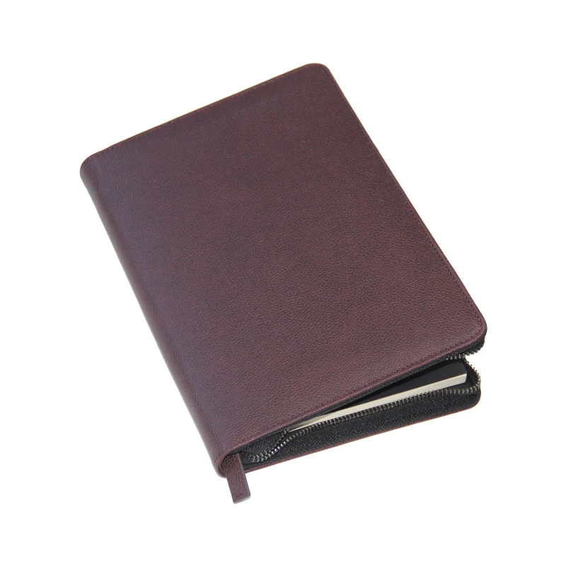 A4 A5 paper file folder Factory wholesale business zippered pu leather portfolio for schcool business office