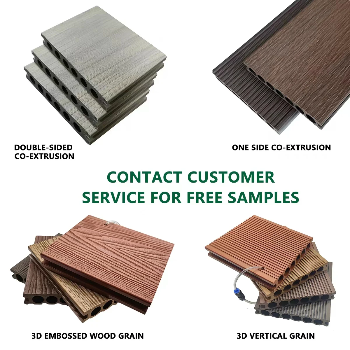 Hard Wearing Waterproof Outdoor Terrace Exterior Wood Plastic Composite Flooring PE WPC Outdoor Hollow Decking For Garden