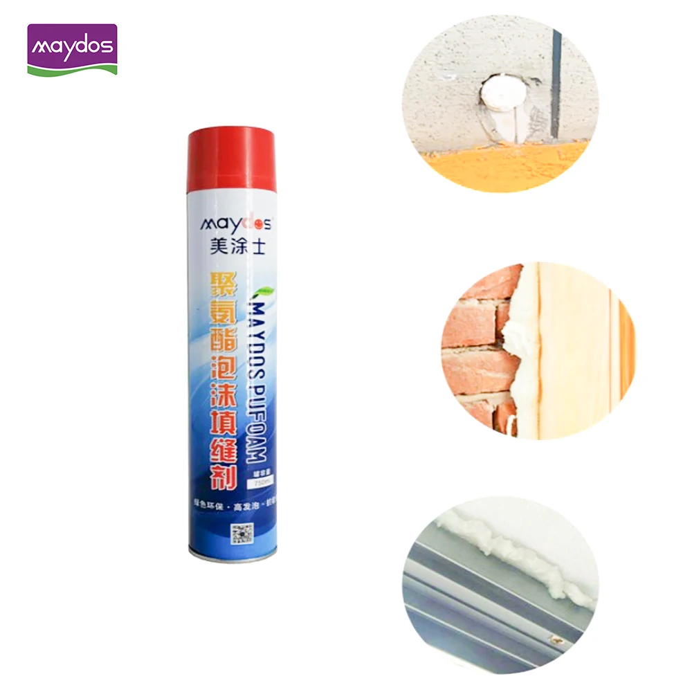 Eco-Friendly PU Foam 750ml Construction Sealant PU Spray Foam Liquid with Excellent Pressure Resistance