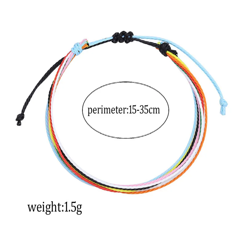 Wholesale 56 Colors Handmade Wax String Bracelet Simple Waterproof Knotted 9 Pcs Strings Friendship Bracelets For Holiday