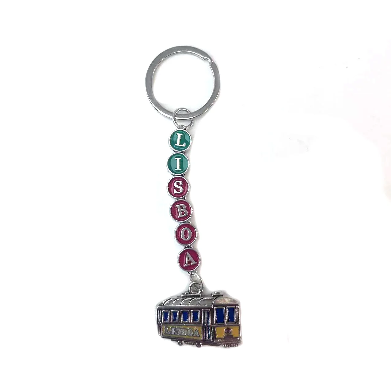 Lisboa new arrival  keychain custom logo  metal cute letter bus love shape souvenir tourist zinc alloy  charming  key chain
