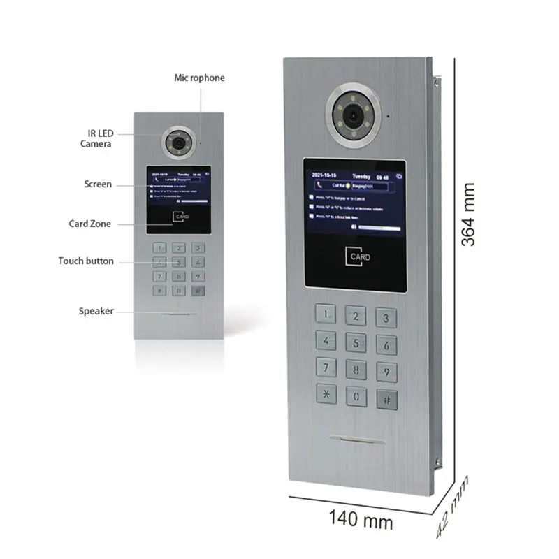 Bcom Professional 7-Inch IP SIP Touch Screen Video Door Phone WiFi Monitoring 1080p Resolution Color Camera Apartment Buildings