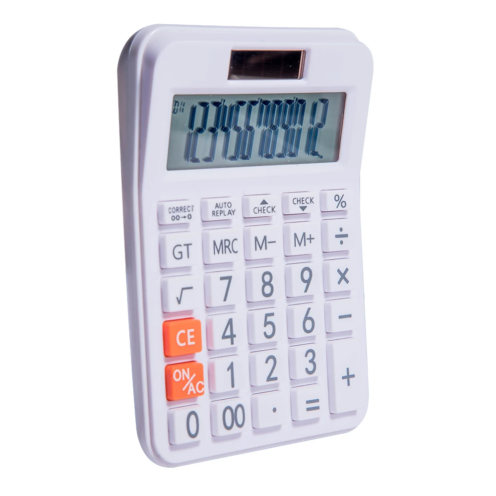 
Wholesale White Basic Dual Power 12 Digits Office Use Latest Calculator With Auto Replay Function 