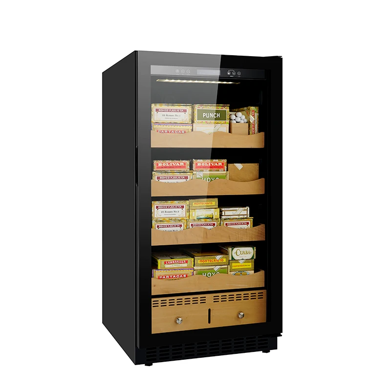 265L Large Humidity Control Fan Cooling Refrigerated Cigar Cellar Compressor cigar cabinet