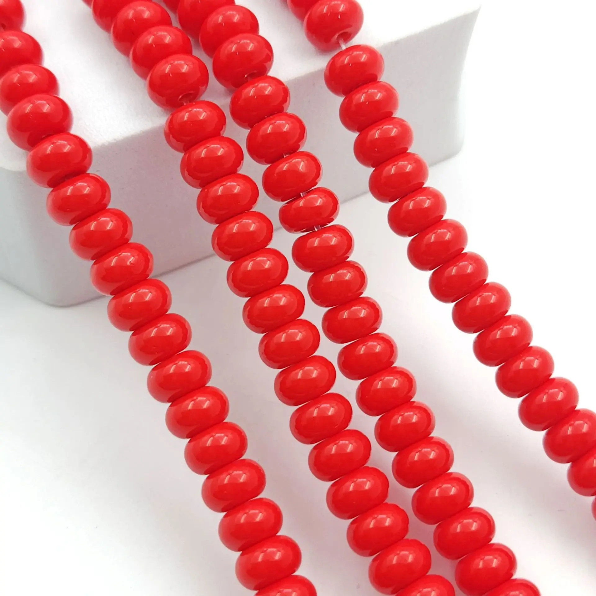 Bubble gum Glass lampwork beads mixed colors Flat Round Abacus loose Beads Solid Color Spacer Beads for DIy bracelet making