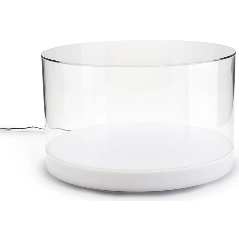 Round Acrylic Pull Tab Display Case With RGB Colored LED Base for wholesale