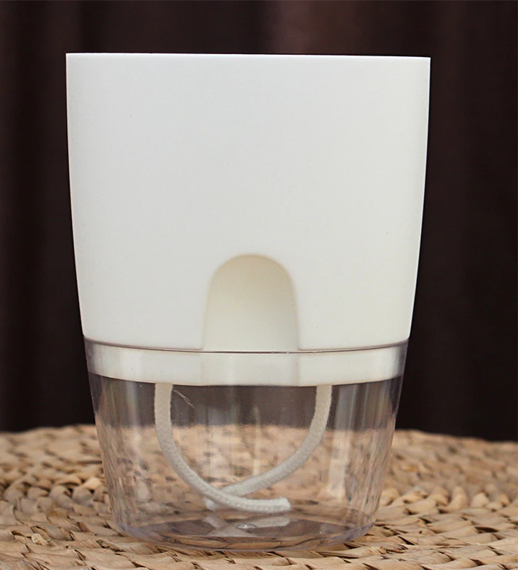 Wholesale Cheap Automatic Creative Plastic Pots Round Shape Small Lazy Self Watering Flower Pot