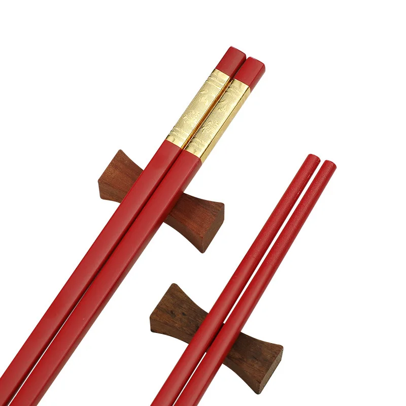 Chinese reusable red gold plated alloy fiberglass pps glass fiber wedding gift chopsticks