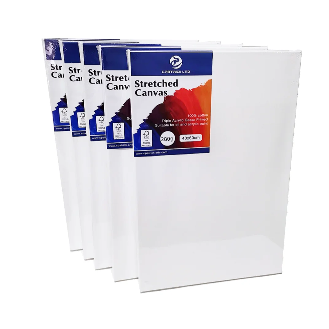 2024 Art supplies new products blank stretched canvas frame 40*60cm with 280g cotton canvas