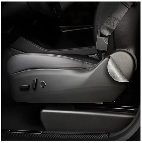 Anti stepping protective sticker PU leather protective pad 2 pieces Suitable for Tesla Model 3/Y seat side anti kick pad