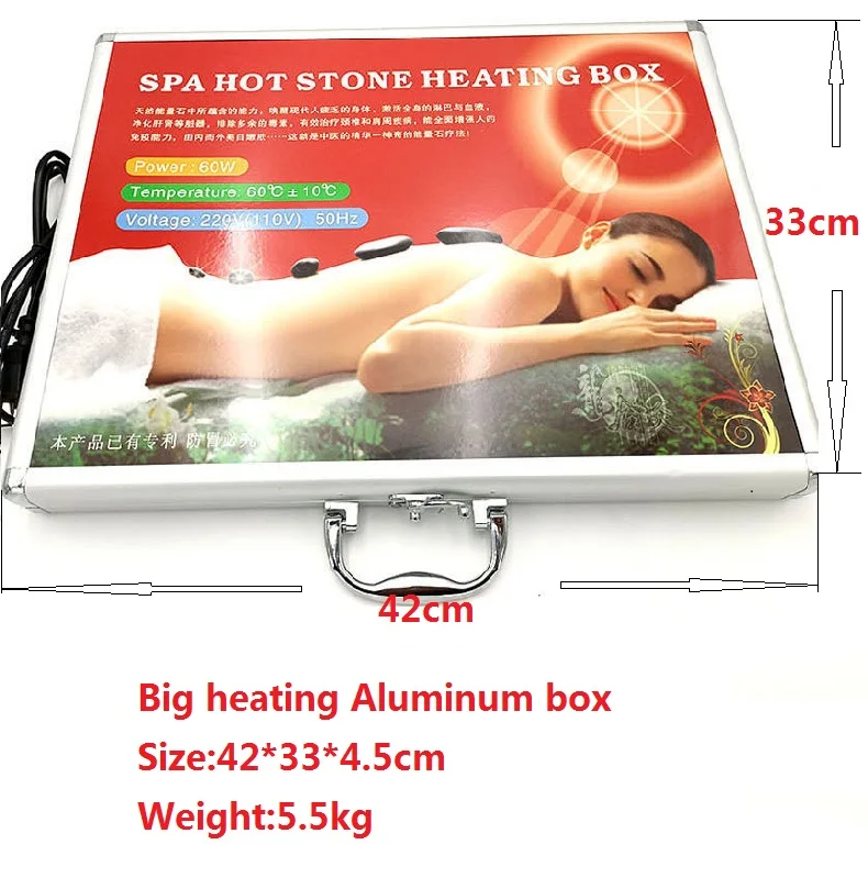 Aluminum heater box for energy stone set automatic constant temperature massage stone spa volcanic stone