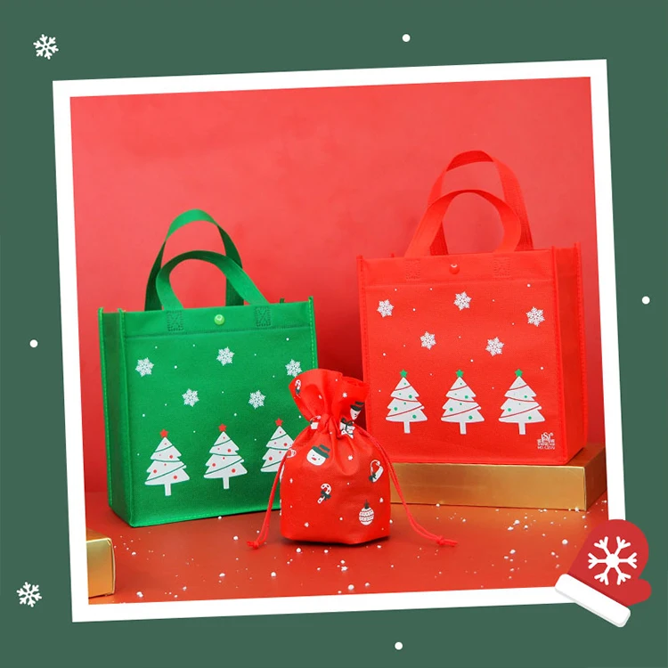 High Quality Christmas Eco-Friendly Non Woven Tote Bag