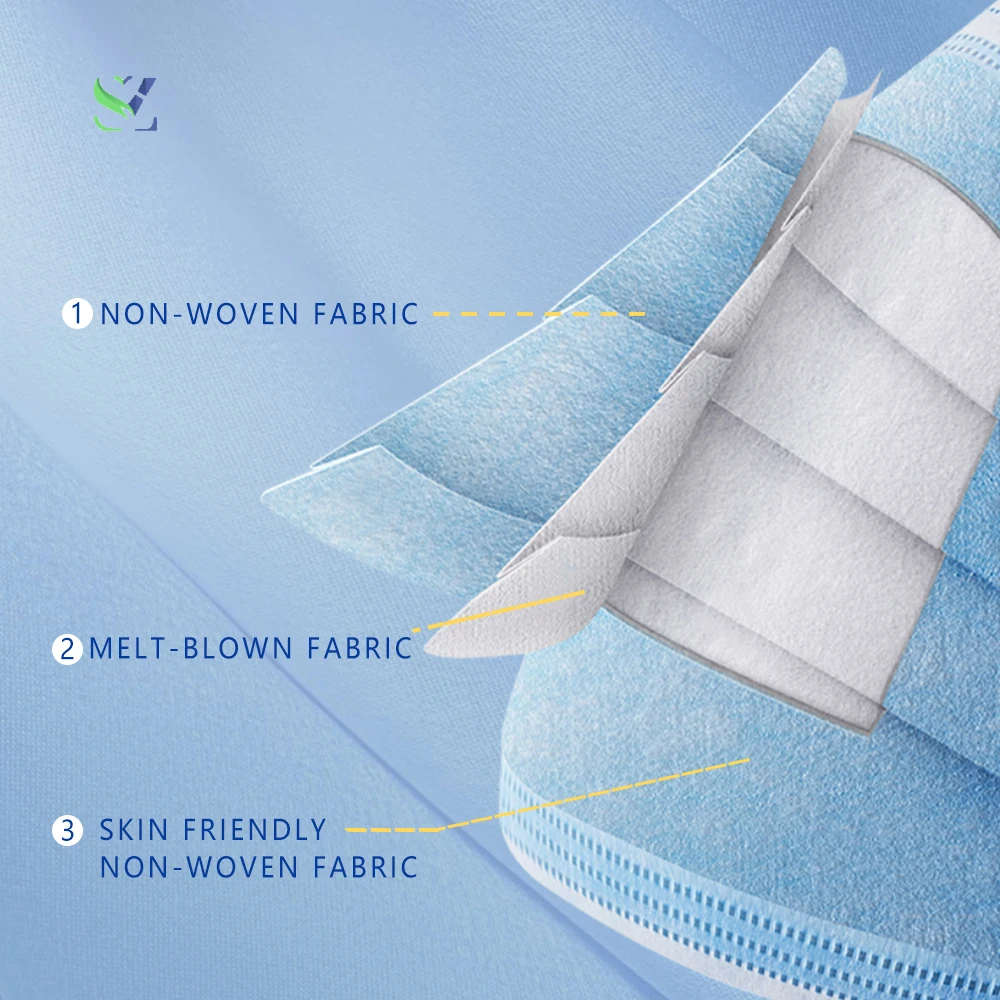 SZ Non-woven Black Fabric Face Mask Distributor With Logo Bulk Surgical Medical Facemask Disposable