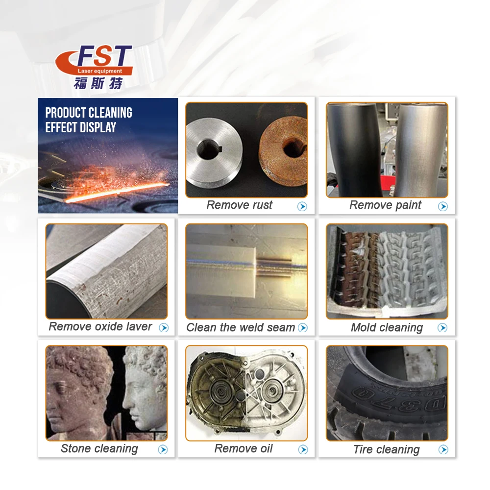 FST 2000w 3000w industrial continuous handheld fiber laser cleaning machine to remove rust from jewelry