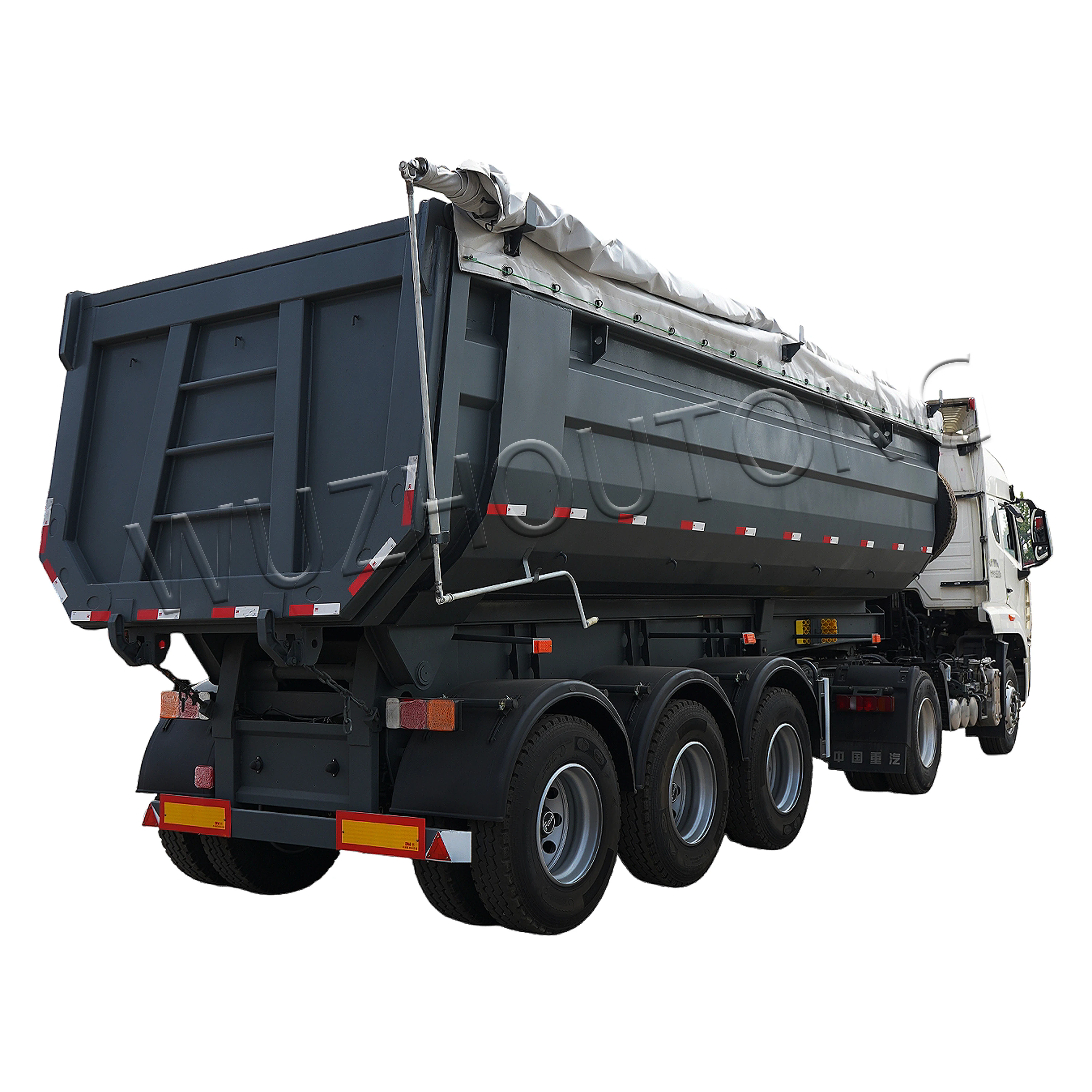 New 3-Axle Rear Dump Truck Diesel Fuel Automatic Transmission RHD Left Steering Euro 3 Euro 2 Emission Standard 6x4 8x4 6x2