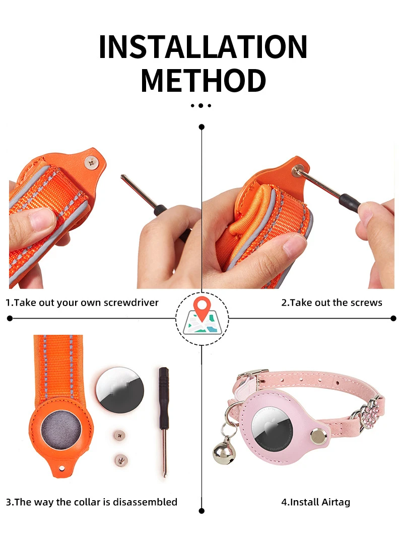 Wholesale Pet Dog GPS Tracking Collar Adjustable Flocking Fabric Luxury Design Cat Collar for Small Dogs