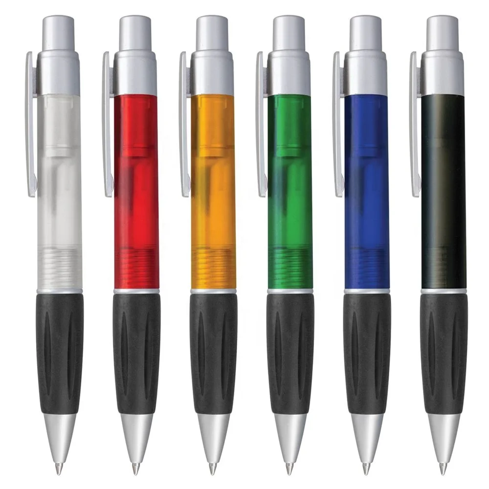 Economical  Click Action Plastic Pen with Colored Push Button 1200m Writing Custom Logo Promotional Gift PP007 Diplomat in Stock