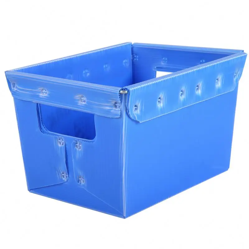 High Cushioning Compressive Strengt PP Hollow Sheet Boxes Packaging Supplies Customised Plastic Box Packaging With Handle