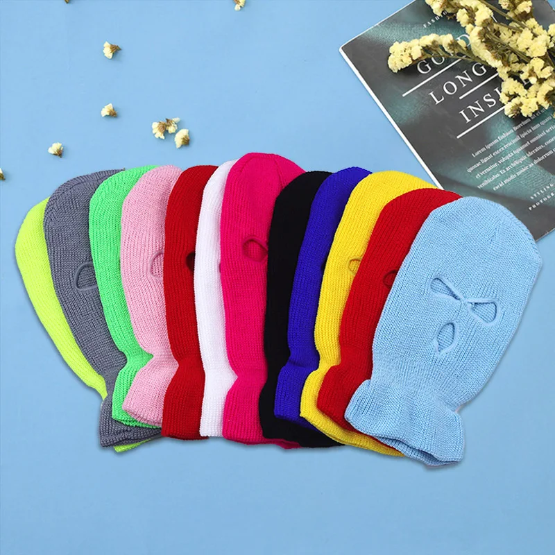 Fashion Hat Three-hole Ski Mask Love Gun Pattern Hat Full Face Mask Warm Ear Protection Riding Hat Balaclava