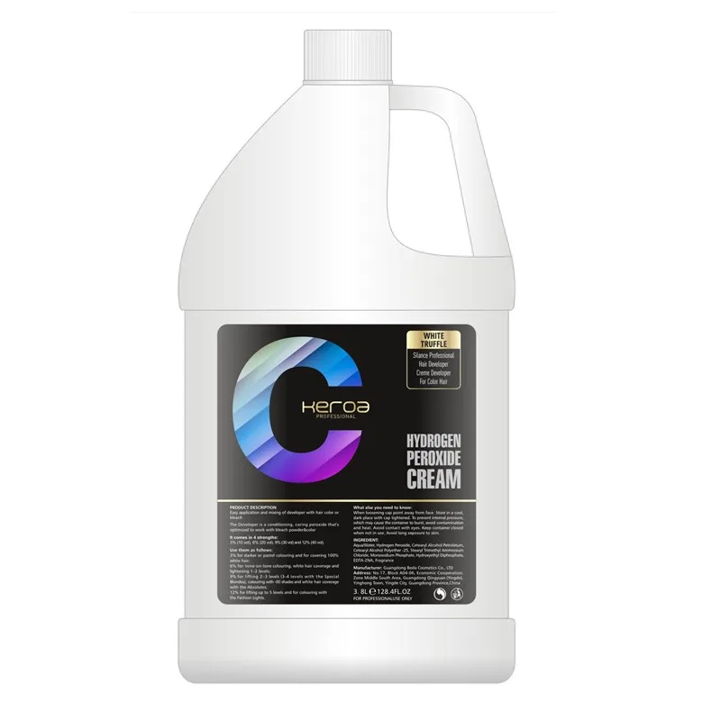 Wholesale 3.8L Good Quality OEM  Less Irritant Hair Dye Assistant Hair Peroxide Developer For Salon Use