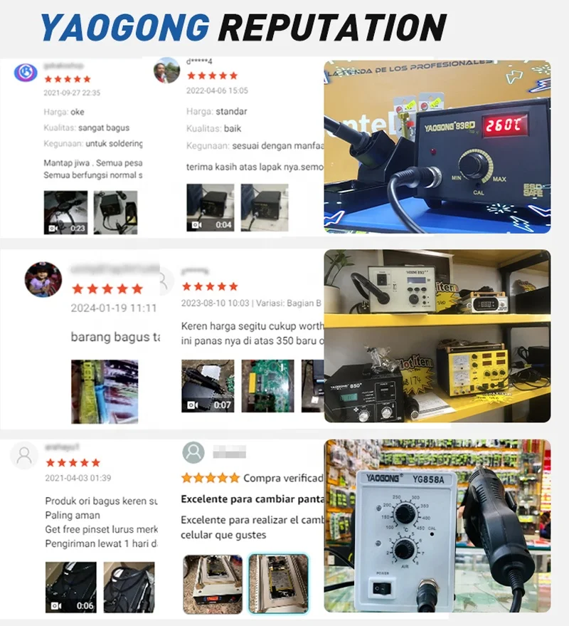 YAOGONG 777A 65W ESD Safe SMD Machine Smart Thermostat PCBA Computer Phone Motherboard Mobile Repair Tools Soldering Station