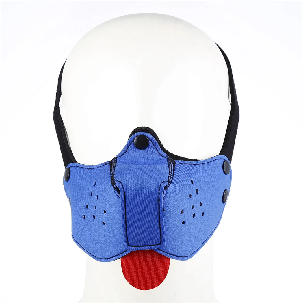 PU Leather Dog Hood,Head Harness Headgear Leather Costume Bondage Maskes,Halloween Restraint Hood Black Mouth Gag