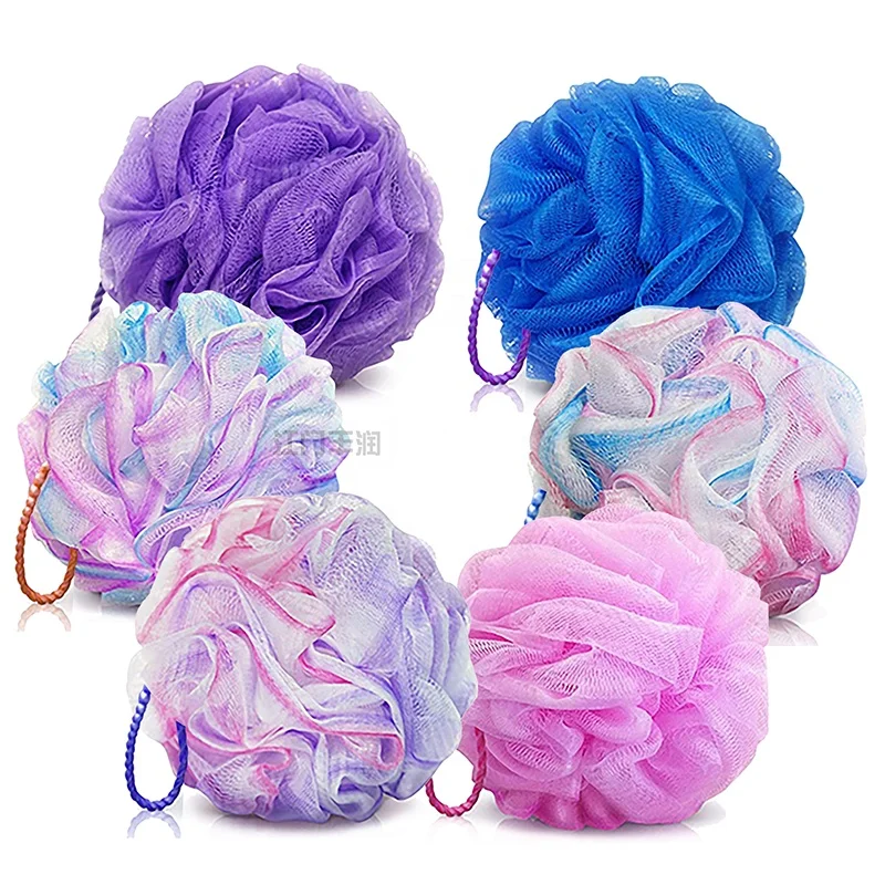 Hot selling two color bath sponge multi color soap make machine handing loofah sponge