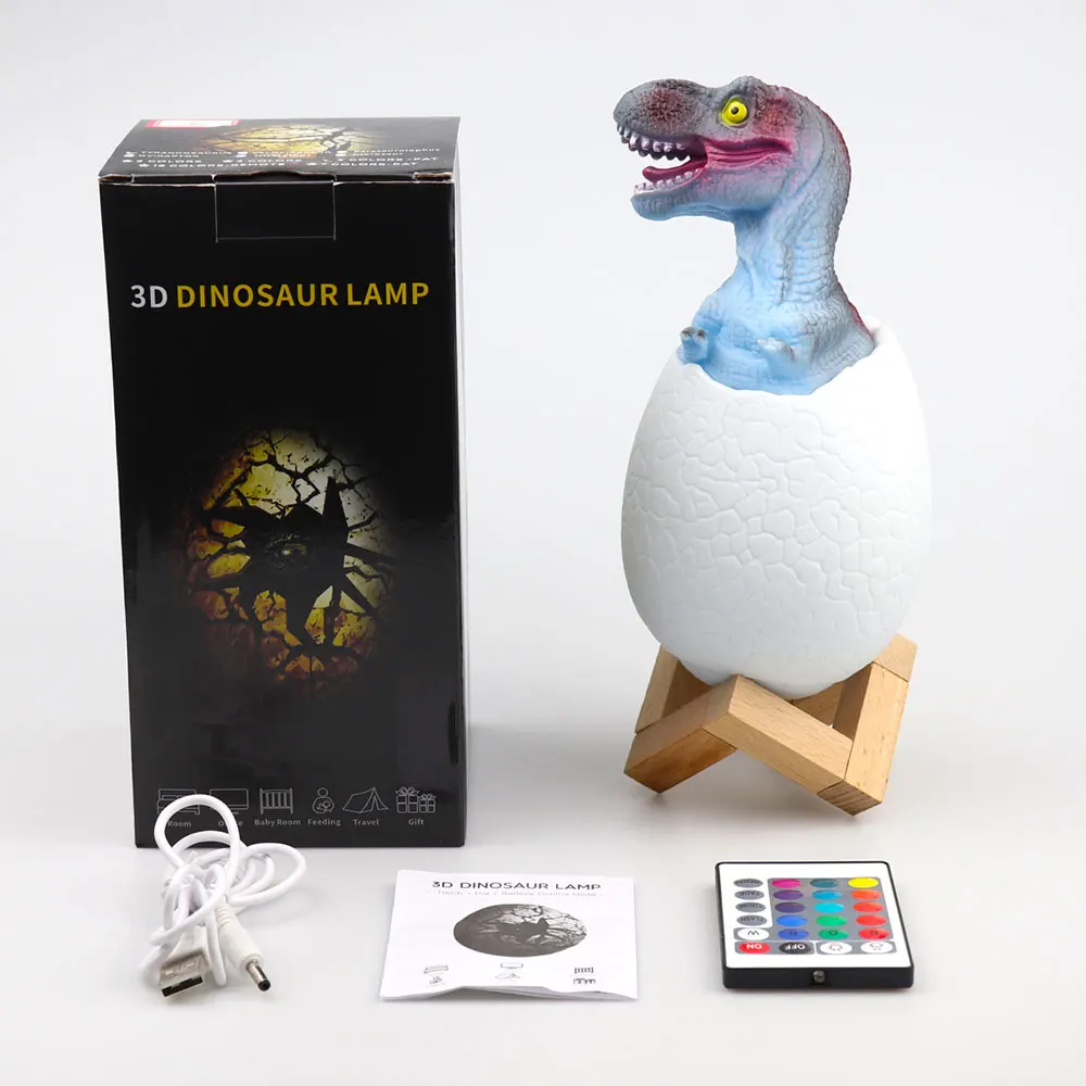 3D Dinosaur Lamp Dinosaur Toys Remote  Touch Control 16 Colors LED Night Lights for Kids
