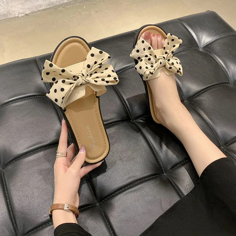 2022  The new bow slippers in summer Very Popular Good Quality Women Shoes Flat