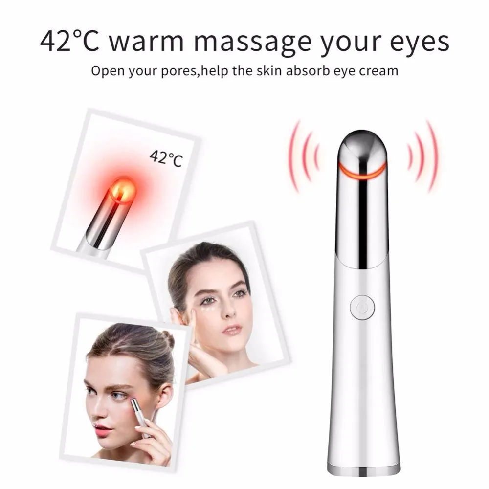 Умный Электрический мини-инструмент для красоты глаз импортный массажер вибрационный нагревающий ручка