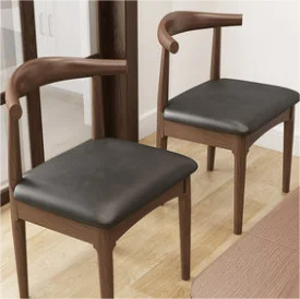 Free Sample Wooden Home Furniture Rattan Wicker Back with Soft Cushion Kitchen Dining Wood Restaurant Chair