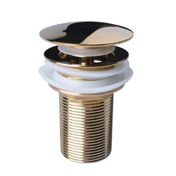 High Quality Pop Up Kitchen Bathroom Sink Without Overflow Chrome Gold Drain