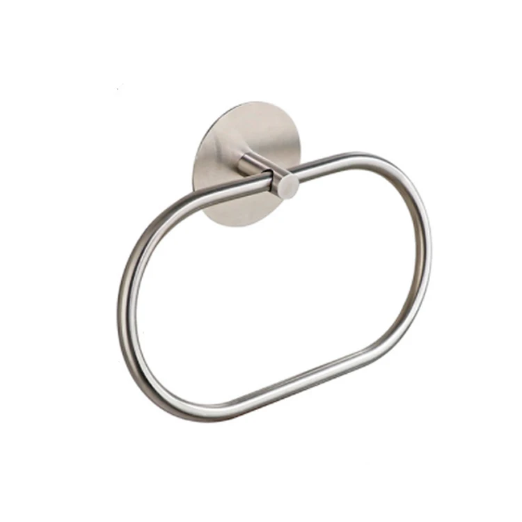Hotel towel ring bathroom Oval shape self adhesive black hand towel ring round holder towel with ring