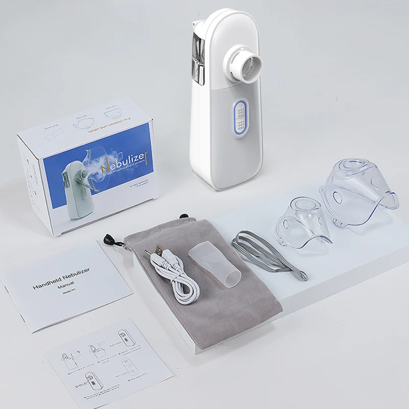 Rechargeable Battery Two Dual Speed Atomization Nebulizador Portatil Portable Medical Inhaler Ultrasonic Mesh Nebulizer machine