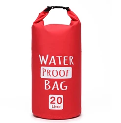 Amazon hot sell customized TPU blue red  2L 5L 10L tarpaulin waterproof dry backpack  bag for floating kayak hiking