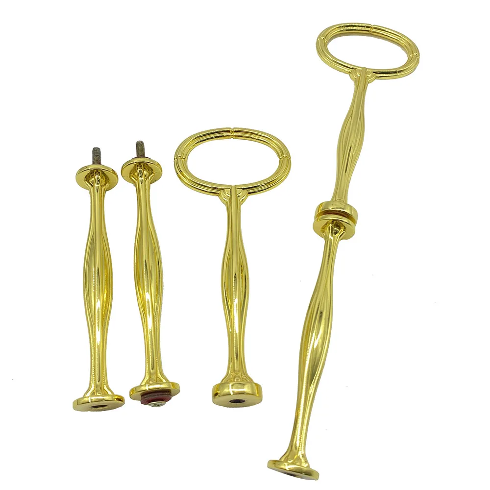 Sliver Circle Design 3-tier Cake Stand Fittings Rods Handles