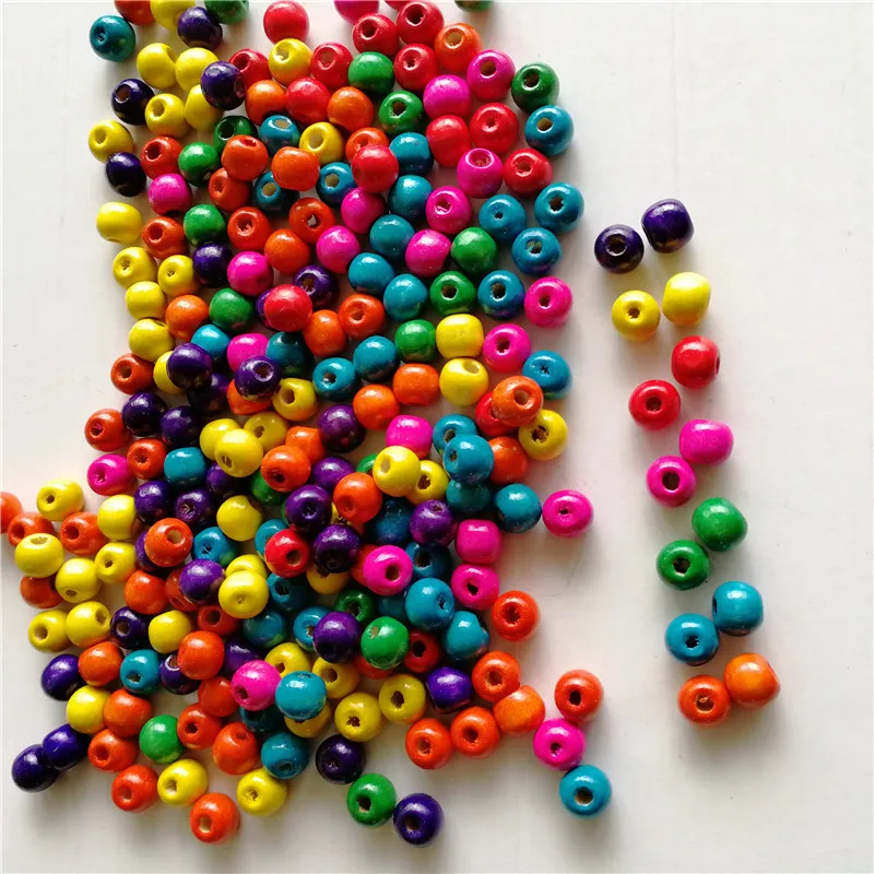 1kg one bag  Wholesale Environmental Natural Wood Beads Decorative Round Wooden Beads Crafts DIY Jewelry Making Home Favor