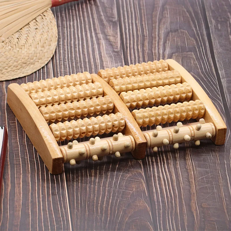 Hot Wooden Foot Massager Roller Dual Foot Massage Roller For Relief Tired Feet Foot Massage Tools
