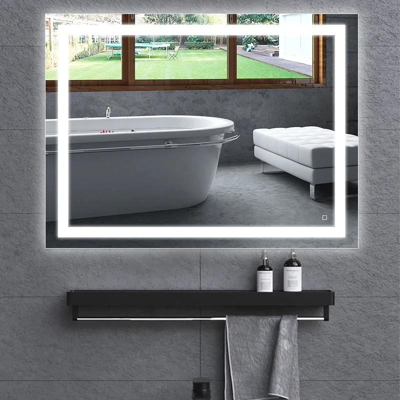 ETL approve chinese factory supplier 5 star hotel lighted anti-fog 24 30 36 48 inch wall mounted led bathroom square mirror