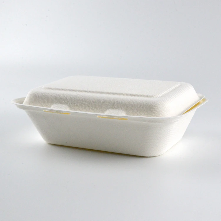 Disposable Paper Pulp Lunch Box Sugarcane Bagasse Container Food Biodegradable Food Box