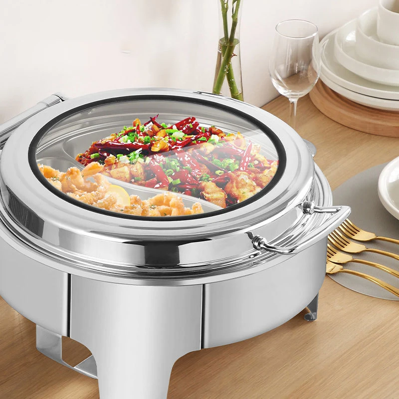 New Wholesale Chaffing Dish Round Buffet Food Warmer Stainless Steel Chafing Dishes For Sale