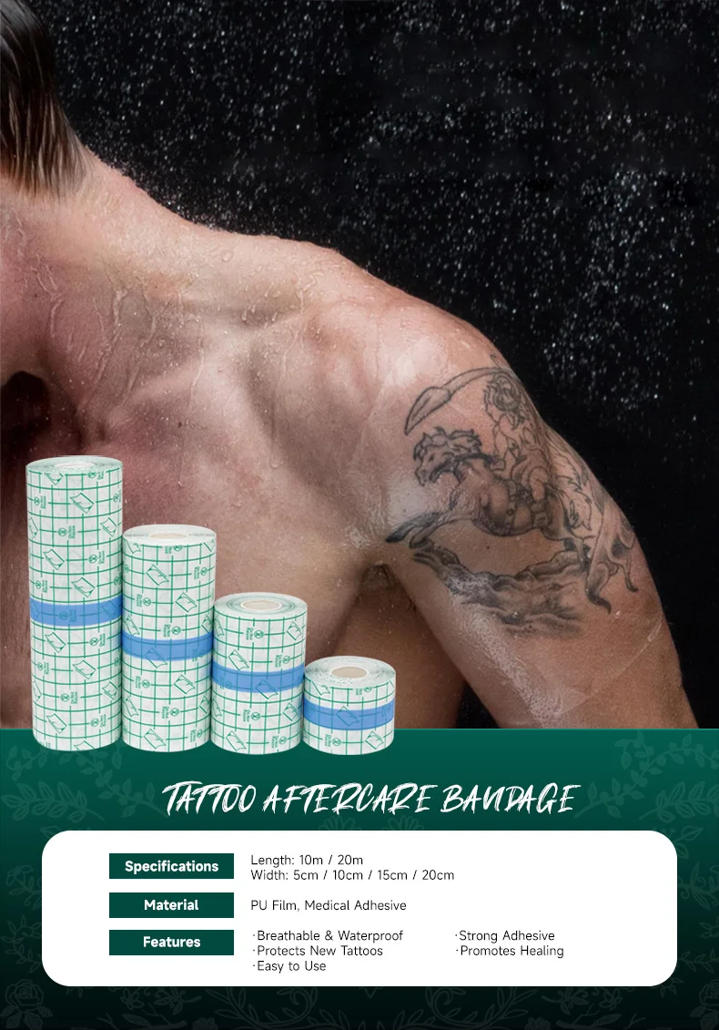 Tattoo After Care Self Elastic Skin Wrap Protective Adhesive Waterproof Transparent Tattoo Aftercare Bandage Film