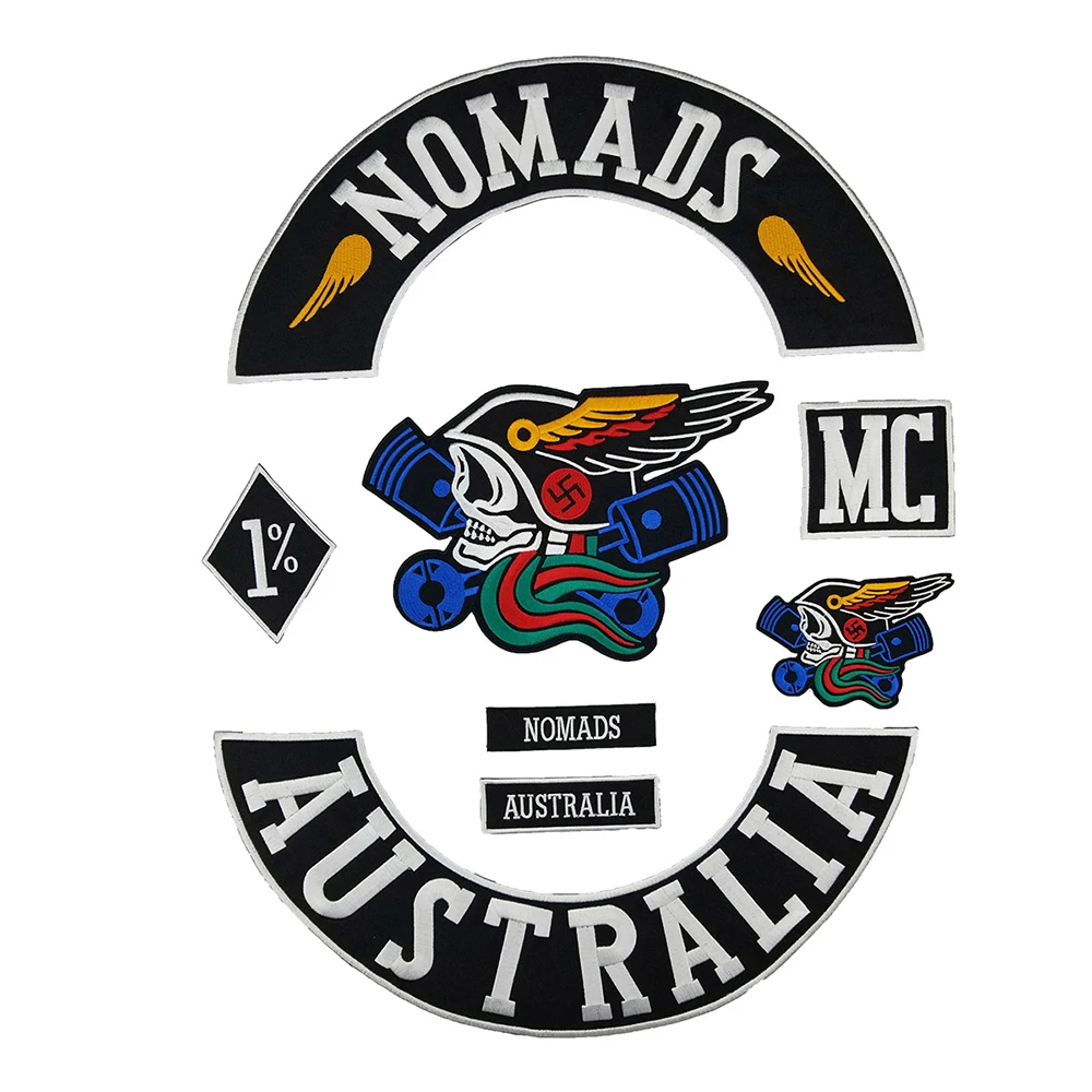 Nomads Australia MC Jackets Vests Accessories Motorcycle Biker Custom Iron on Embroidered Patches