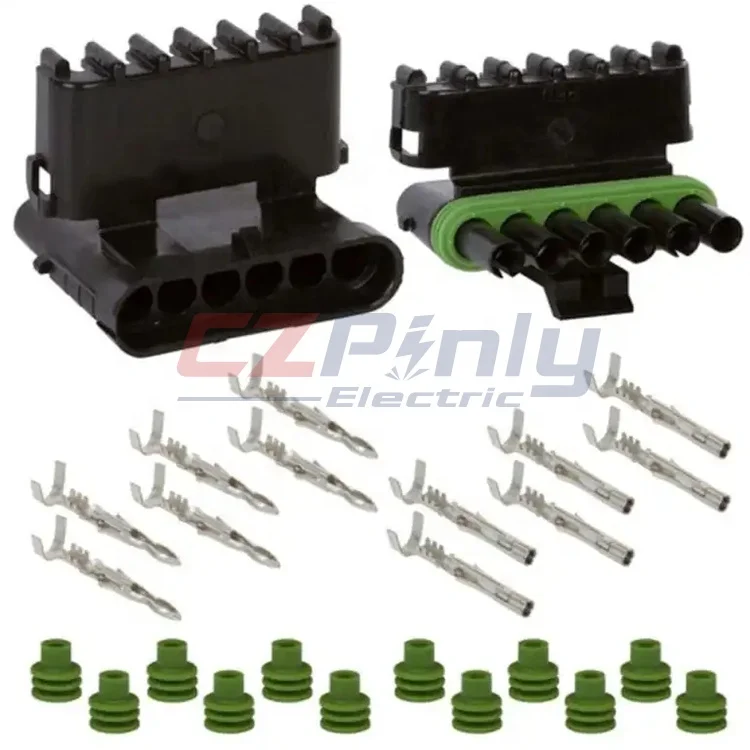 Delphi 4 way male female waterproof Pa66 Weather Pack connector plug 12010974 12015797