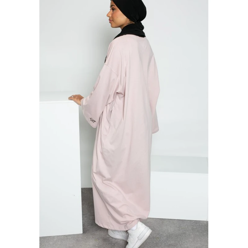 breathable summer long sleeve closed black muslim women dress t shirt abaya dubai