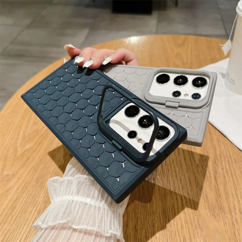 For Samsung Galaxy S24 Ultra S23 Plus S23 FE S22 S21 Camera Metal Ring Holder Cover Shell Lens Protect Stand Magnetic Phone Case