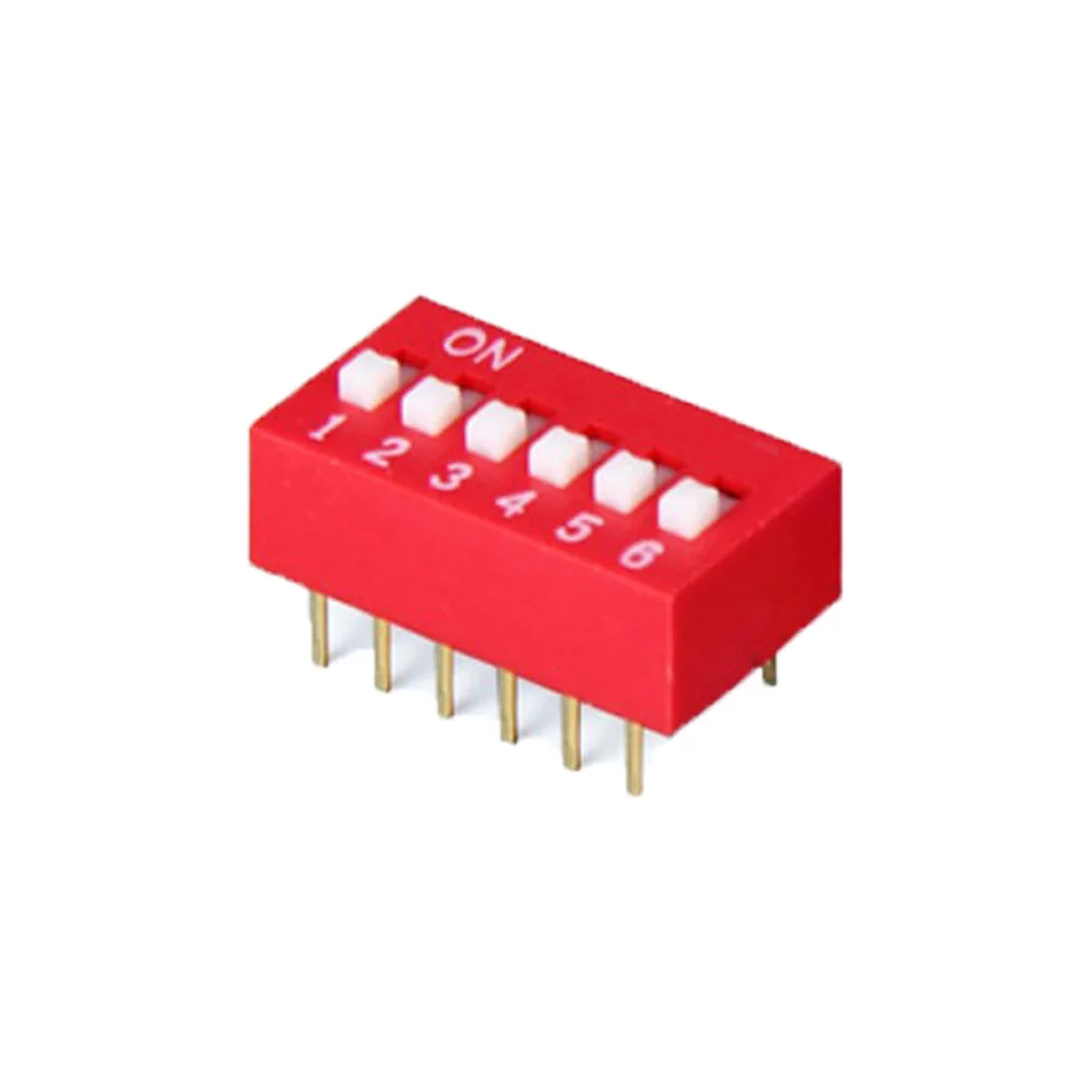 Thru-Hole 2 Position Dip Switch Red Color and Blue Color